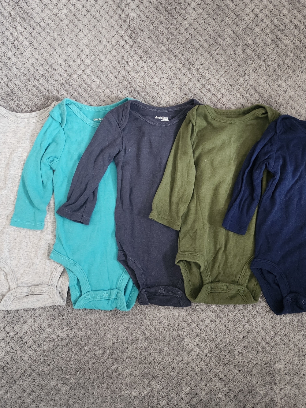 Long-Sleeve Solid One-Piece Bodysuits - Multi Color Set